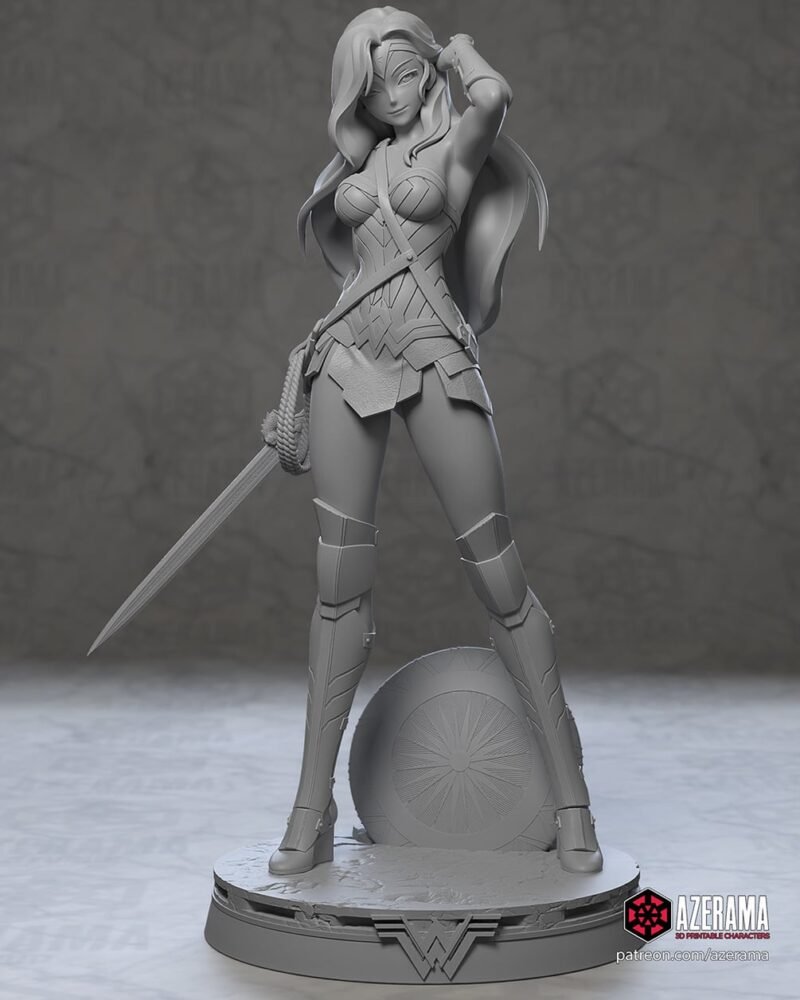 Wonder Woman Resin Print Ready for 3D Printing