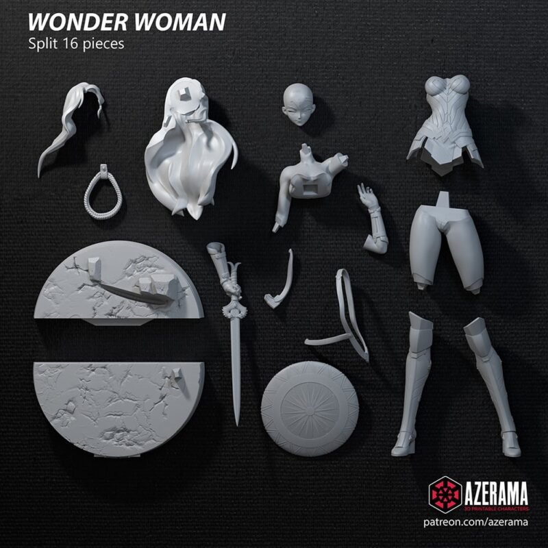 Wonder Woman Resin Print Ready for 3D Printing